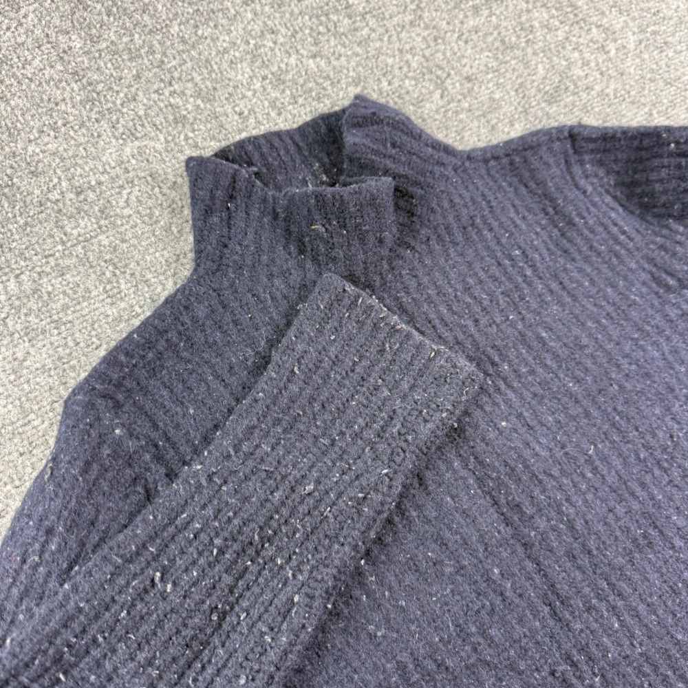 Abercrombie & Fitch Sweater S Navy Blue Ribbed Wool Blend Mock Neck Womens